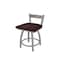 Holland Bar Stool Co 18" Low Back Swivel Vanity Stool, Nickel Finish, Dark Cherry Maple Seat 82118ANDCMpl - alternate 1